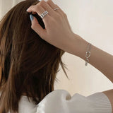 S925 Silver Bracelet Irregular Geometry Creative Minimalist Friendship Gift