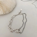 S925 Silver Bracelet Irregular Geometry Creative Minimalist Friendship Gift