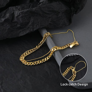 S925 Silver Bracelet for Women Korea Geometry Layer Chain