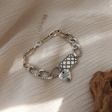 S925 Silver Square Retro Bracelet for Women