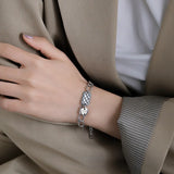 S925 Silver Square Retro Bracelet for Women