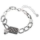 S925 Silver Square Retro Bracelet for Women