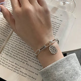 S925 Silver Women's English Letter Bracelet Minimalist Style Jewelry
