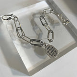 S925 Silver Women's English Letter Bracelet Minimalist Style Jewelry