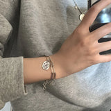 S925 Silver Women's English Letter Bracelet Minimalist Style Jewelry