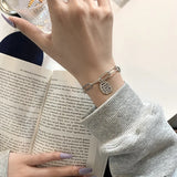 S925 Silver Women's English Letter Bracelet Minimalist Style Jewelry