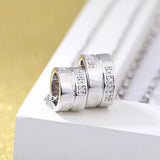 S925 Silver Choker Circles Heart Pendant Necklace for Girl Lady