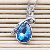 S925 Silver Choker Droplet Angel Teardrop Pendant Necklace for Women