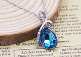 S925 Silver Choker Droplet Angel Teardrop Pendant Necklace for Women