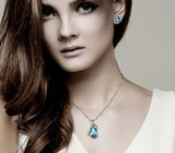 S925 Silver Choker Droplet Angel Teardrop Pendant Necklace for Women