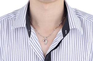 S925 Silver Heart Couple Pendant Choker Necklace for Women