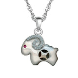 S925 Silver Choker Lovely Sheep Pendant Necklace for Girl Lady