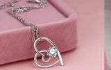 S925 Silver Choker Hearts Pendant Necklace for Women
