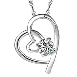 S925 Silver Choker Hearts Pendant Necklace for Women