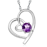 S925 Silver Choker Hearts Pendant Necklace for Women