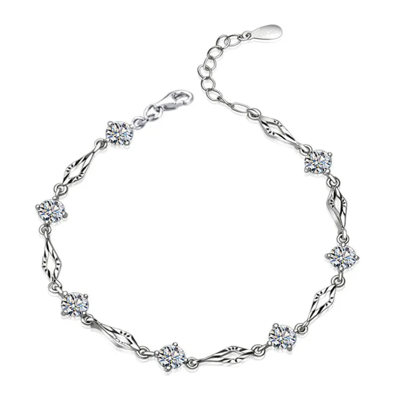 S925 Silver Couples Bracelet Bangle Wedding Gift