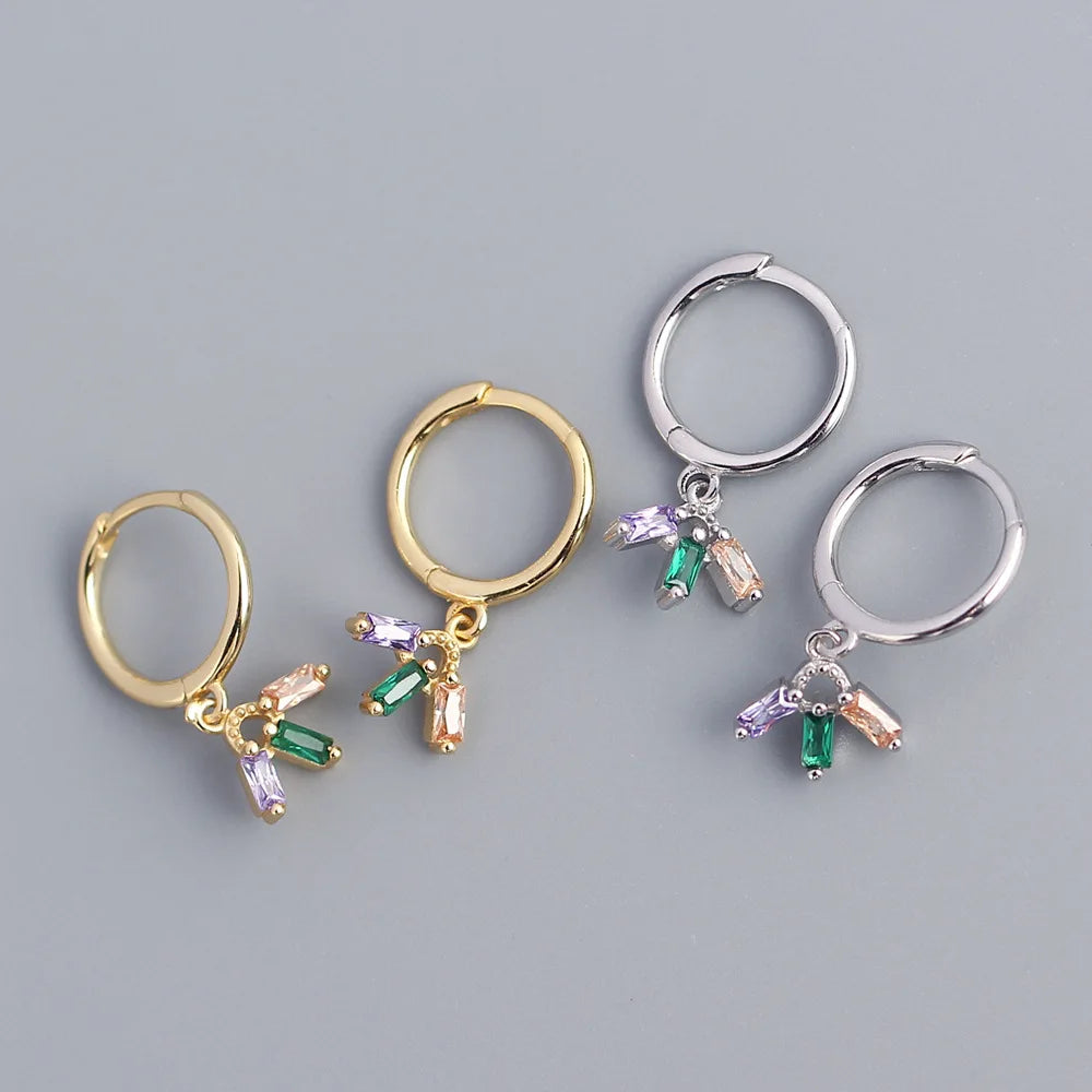 S925 Silver Zircon Hoop & Stud Earrings Set for Women