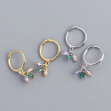 S925 Silver Zircon Hoop & Stud Earrings Set for Women