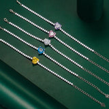 S925 Silver Heart Crystal Stone Women's Bracelet Deluxe Handjewelry