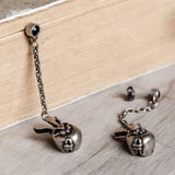 S925 Silver Fat Rabbit Dangle Earrings Vintage Punk Jewelry