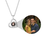 S925 Silver Photo Projection Necklace Heart Picture Necklace