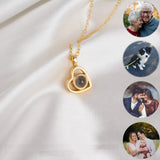 S925 Silver Photo Projection Necklace Heart Picture Necklace