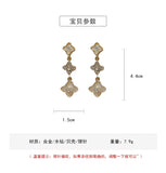 S925 Silver Flower Drop Earrings for Women Wedding Jewelry