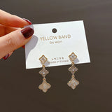 S925 Silver Flower Drop Earrings for Women Wedding Jewelry