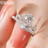 S925 Silver D Crown Moissanite Ring for Women Wedding Jewelry 520