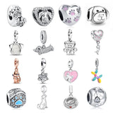 S925 Silver Dog Bone & Paw Charms for Bracelet Making Jewelry