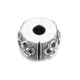 S925 Silver Flower Pattern Clips Stoppers Charm for Lady Bracelet