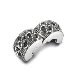 S925 Silver Flower Pattern Clips Stoppers Charm for Lady Bracelet