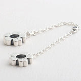 S925 Silver DIY Jewelry Flower Safety Chain Charm for Bracelets & Bangles