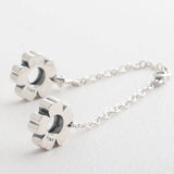 S925 Silver DIY Jewelry Flower Safety Chain Charm for Bracelets & Bangles