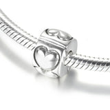 S925 Silver Hearts Clip Stoppers Charm for Bracelet