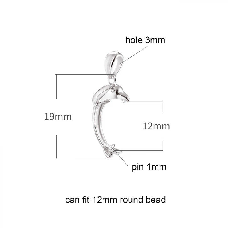 S925 Silver Drilled Pearls Pendant Blank Base DIY Jewellery Accessories