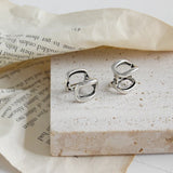 S925 Silver Geometric Square Hollow-out Woman's Earring