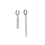 S925 Silver Retro Earrings with Chain Ear Clip for Women