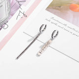 S925 Silver Retro Earrings with Chain Ear Clip for Women