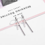 S925 Silver Retro Earrings with Cross Ear Clip
