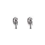 S925 Silver Skull Ear Clip Earrings Retro All-match Party Jewelry