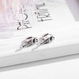S925 Silver Skull Ear Clip Earrings Retro All-match Party Jewelry