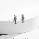 S925 Silver Skull Ear Clip Earrings Retro All-match Party Jewelry