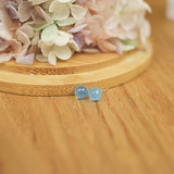 Aquamarine Crystal Earrings for Women - 6.5mm - S925 Silver