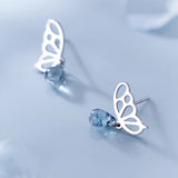S925 Silver Butterfly Stud Earrings