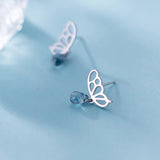 S925 Silver Butterfly Stud Earrings