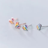 S925 Silver Heart-shaped Mini Ear Jewelry