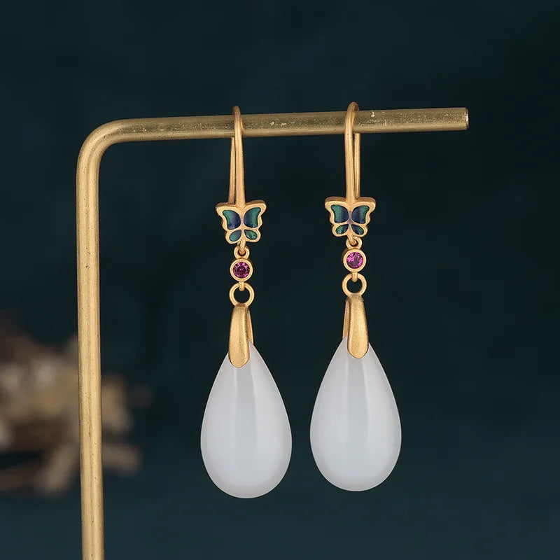 S925 Silver Vintage Butterfly Earrings for Women