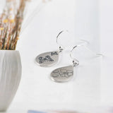 S925 Silver Drop Earrings Frosted Butterfly Print Women Girls Gift