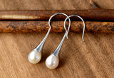 S925 Silver Freshwater Pearl Drop Earrings